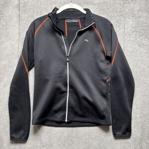KJUS Golf Jacket Full Zip Fleece Black Youth XL EU 152 Fits Womens XS